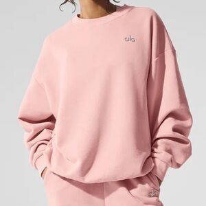 NWT ALO YOGA Accolade Crewneck Pullover pink quartz